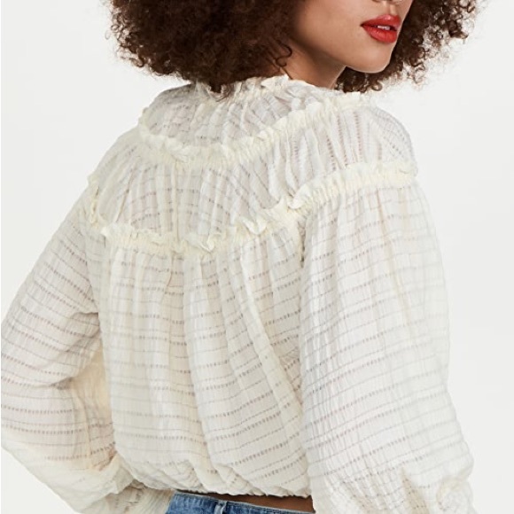𝓯𝓹 Free People ~ Hailey Blouse in Ivory - Picture 7 of 13